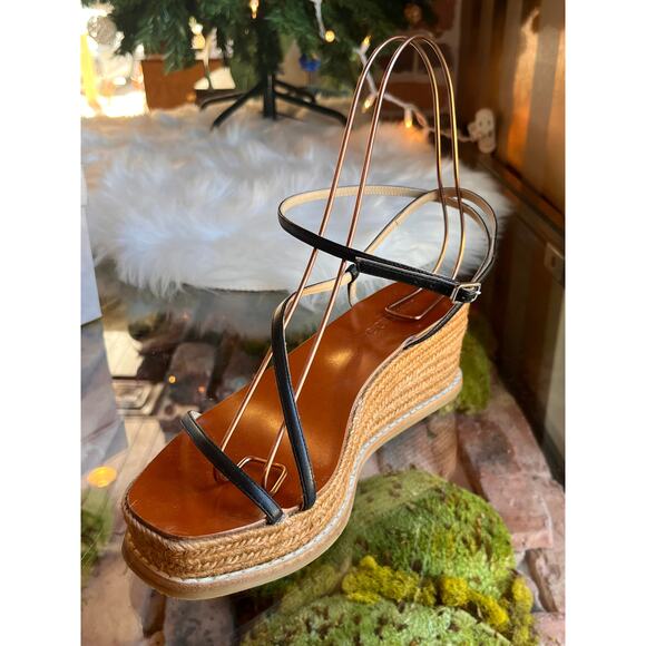 JIMMY CHOO Black Drive Strappy Espadrilles SZ 37 - Picture 3 of 14